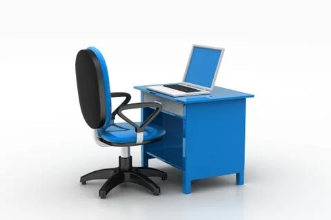 Workplace with computer Free Stock Illustration