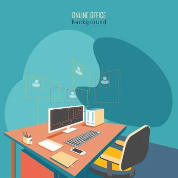 Workplace at the computer Stock Illustration