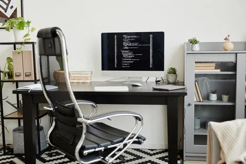 Workplace of computer programmer Stock Photos