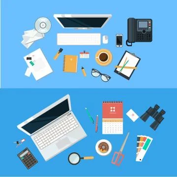 Workplace concept. Flat design Stock Illustration