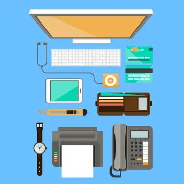 Workplace concept. Flat design Stock Illustration