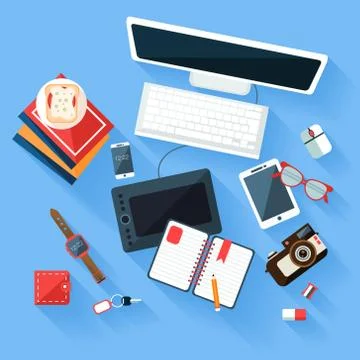 Workplace concept. Flat design Stock Illustration