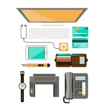 Workplace concept. Flat design. Stock Illustration