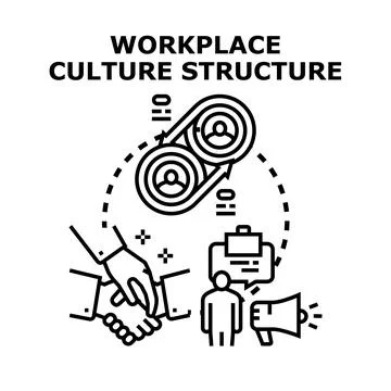 Workplace culture structure concept developing business collaboration Stock Illustration