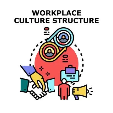 Workplace culture structure concept developing business collaboration Stock Illustration