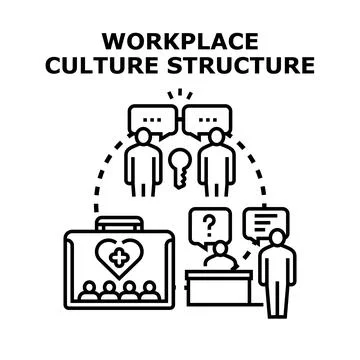 Workplace culture structure concept developing business strategy Stock Illustration