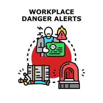 Workplace danger alerts concept vector illustration Stock Illustration
