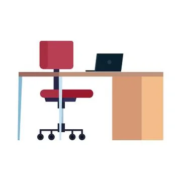 Workplace with desk and computer Stock-Illustration