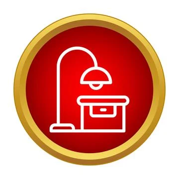 Workplace desk lamp light providing illumination icon Illustrazione stock