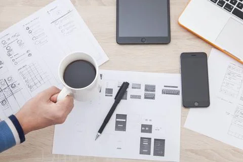 Workplace developer of mobile applications Workplace developer of mobile a... Stock Photos