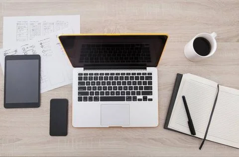 Workplace developer of mobile applications Workplace developer of mobile a... Stock Photos