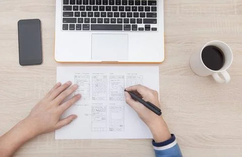Workplace developer of mobile applications Workplace developer of mobile a... Stock Photos