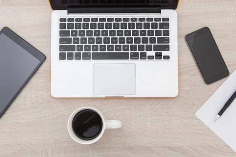 Workplace developer of mobile applications Workplace developer of mobile a... Foto stock