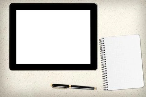 Workplace with digital tablet computer Foto stock