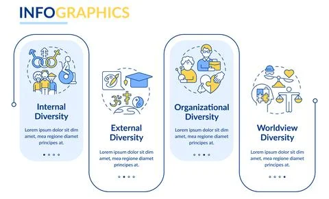 Workplace diversity rectangle infographic template Stock Illustration