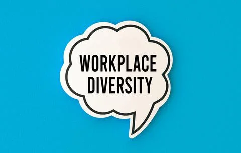 Workplace diversity text on speech bubble Stock Illustration
