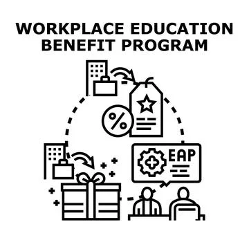 Workplace education benefit program employee assistance Illustration
