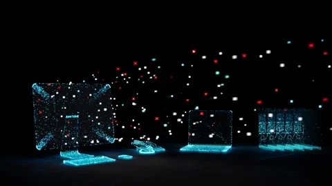 Workplace efficiency. Animation of data transfer. Documents and technology. Vidéo 302794640