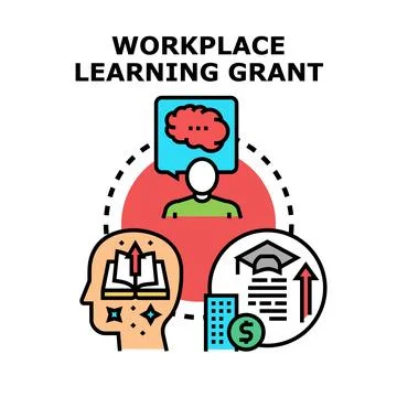 Workplace employee learning grant applying for career growth Stock Illustration