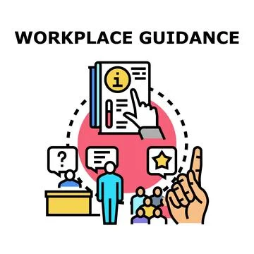 Workplace guidance concept, training, and information sharing Stock Illustration