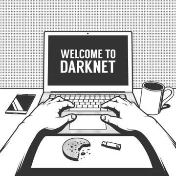 Workplace hacker or freelancer from the first person Illustrazione stock