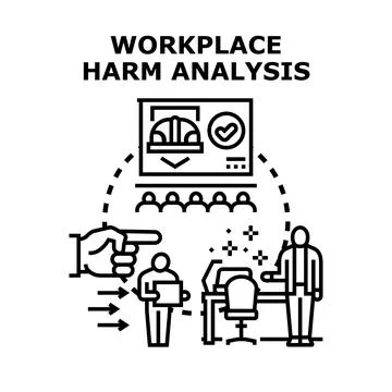 Workplace harm analysis identifying risks and safety improvements イラスト素材