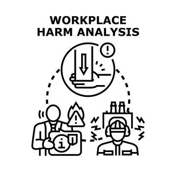 Workplace harm analysis preventing industrial injury and risk Illustrazione stock