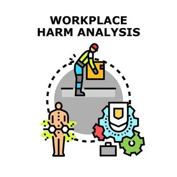 Workplace harm analysis preventing safety risks and health hazards 库存插图