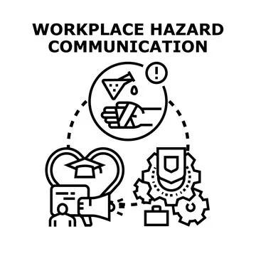 Workplace hazard communication providing safety training Stock Illustration