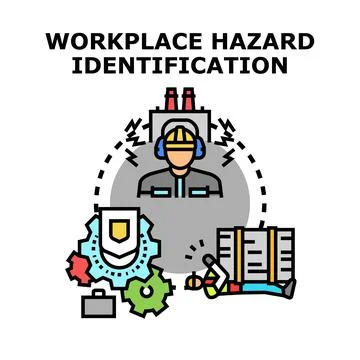 Workplace hazard identification and safety management process Stock Illustration