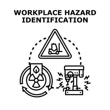 Workplace hazard identification assessing safety risk management 스톡 일러스트