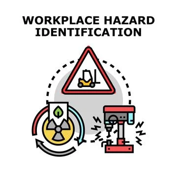 Workplace hazard identification assessing safety risk management イラスト素材