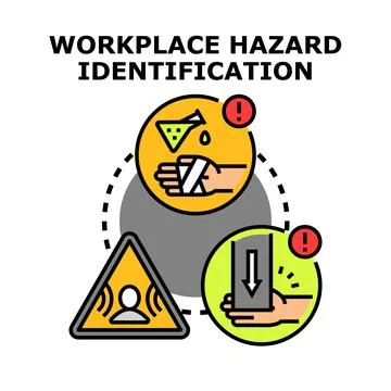 Workplace hazard identification concept for employee safety Stock Illustration