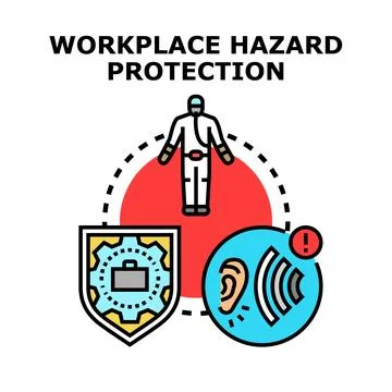 Workplace hazard protection creating safe working environment Stock Illustration