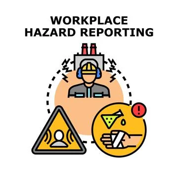 Workplace hazard reporting process identifying potential risks Stock Illustration
