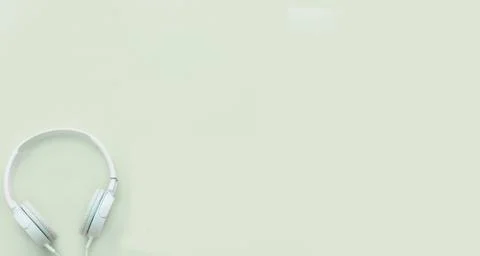 Workplace headphone background Stock Photos