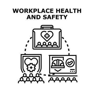 Workplace health and safety program concept diagram 스톡 일러스트