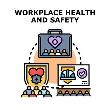 Workplace health and safety program concept diagram Stockillustratie