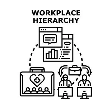 Workplace hierarchy concept with business team management and task delegation Stock Illustration