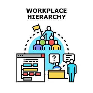 Workplace hierarchy concept displaying business organization structure Stock Illustration