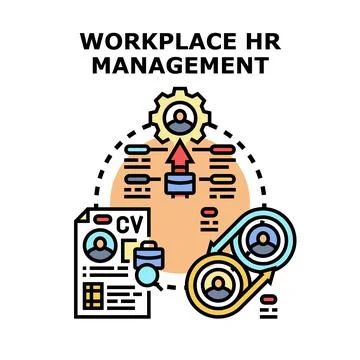 Workplace hr management system and employee development process Stock Illustration