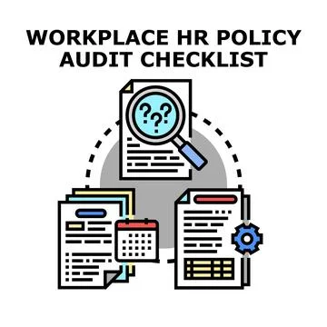 Workplace hr policy audit checklist vector icon Illustrazione stock