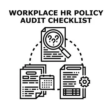 Workplace hr policy audit checklist vector icon Ilustración de archivo