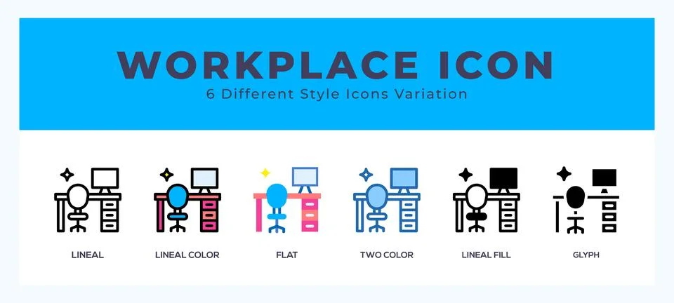 Workplace icon set. Design elements for logo 스톡 일러스트