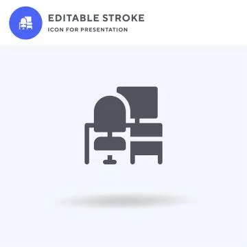 Workplace icon vector, filled flat sign, solid pictogram isolated on white, logo Stock Illustration