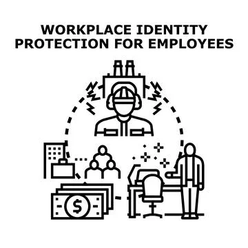 Workplace identity protection for employee data security Stock Illustration
