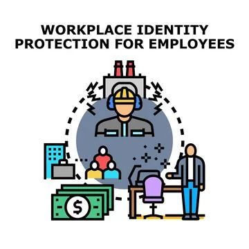 Workplace identity protection for employee data security Stock Illustration