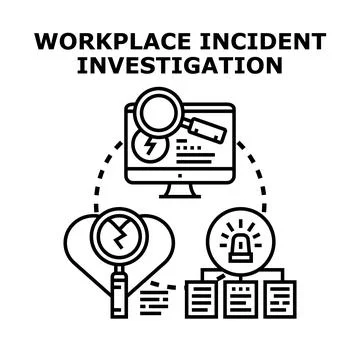 Workplace incident investigation process with data analysis Stockillustratie
