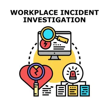 Workplace incident investigation process with data analysis Illustrazione stock