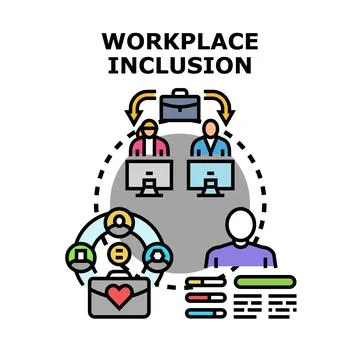 Workplace inclusion and diversity promoting collaboration and equity Stock Illustration